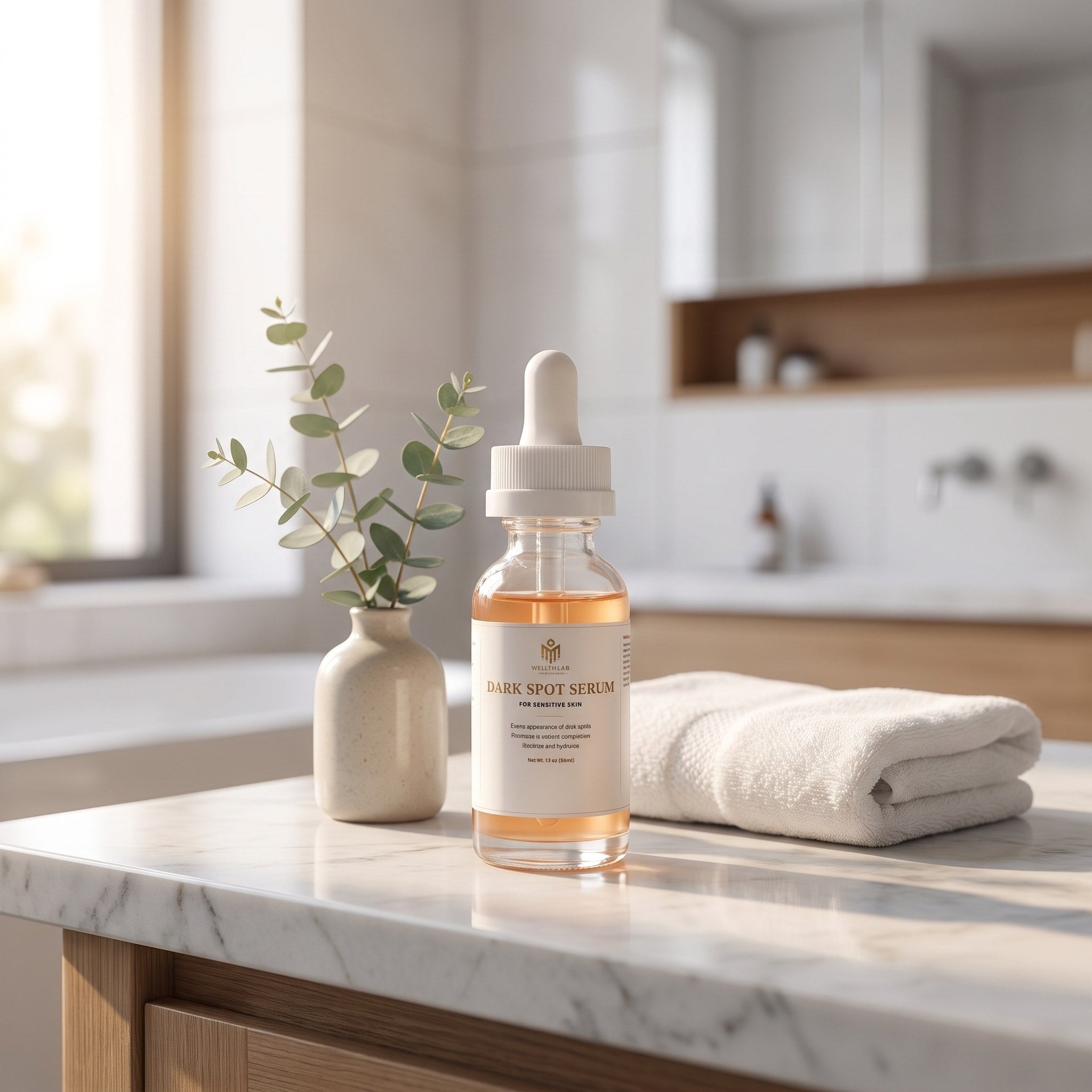 Wellthlab Dark Spot Serum on vanity