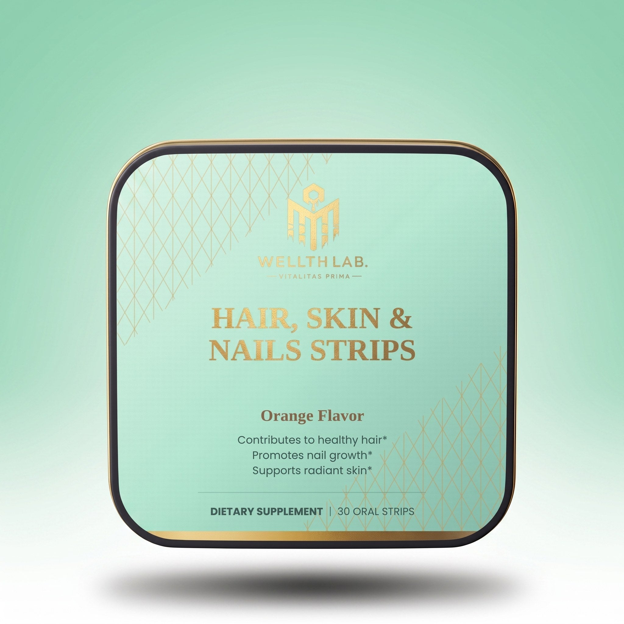 Wellthlab Hair, Skin and Nails Strips tin — front