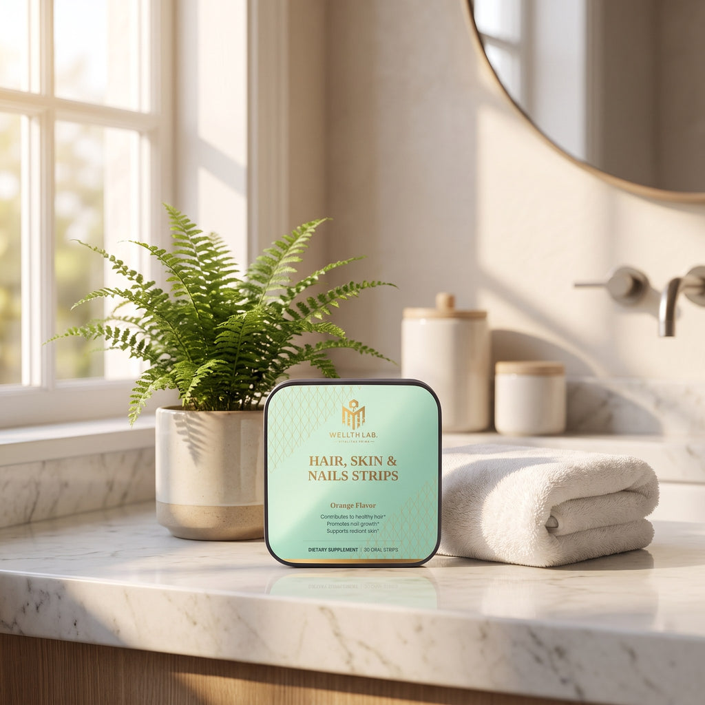 Wellthlab Hair, Skin and Nails Strips morning routine