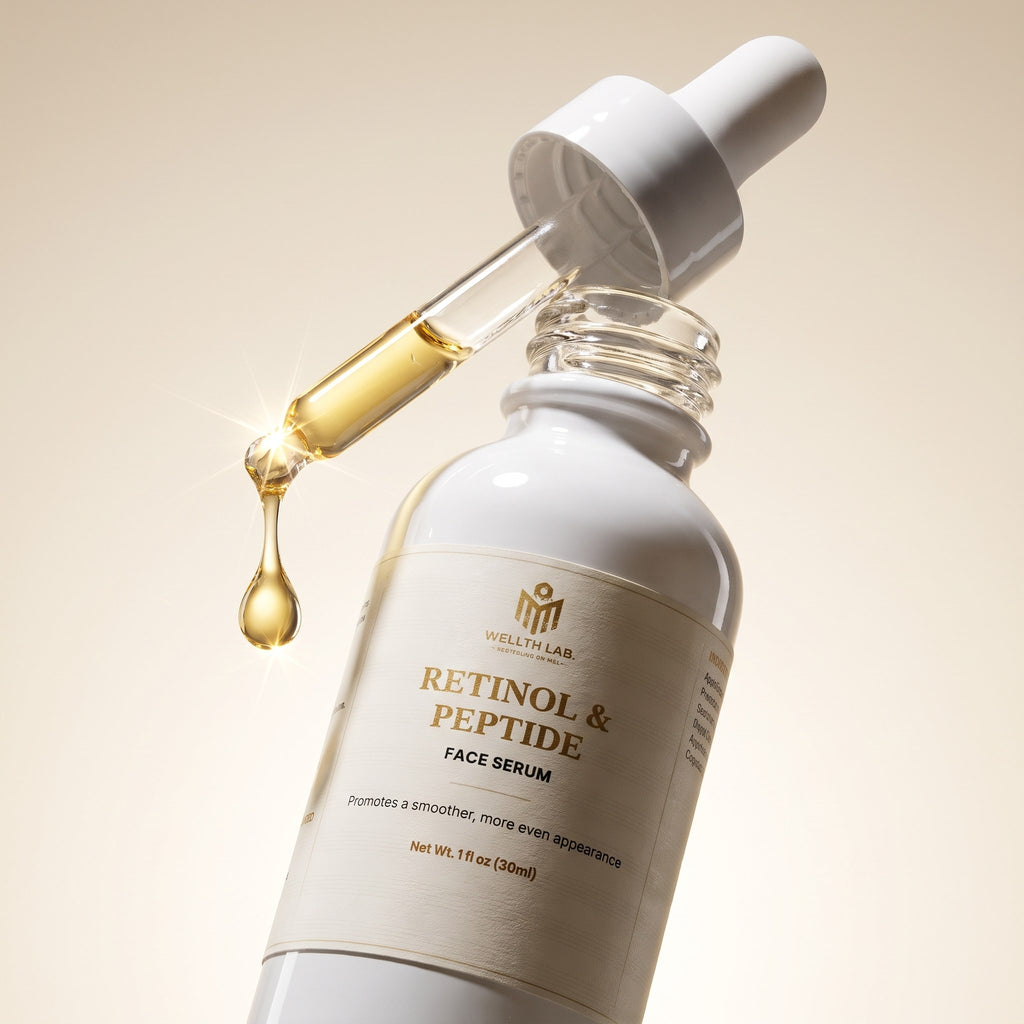 Wellthlab Retinol and Peptide Face Serum droplet