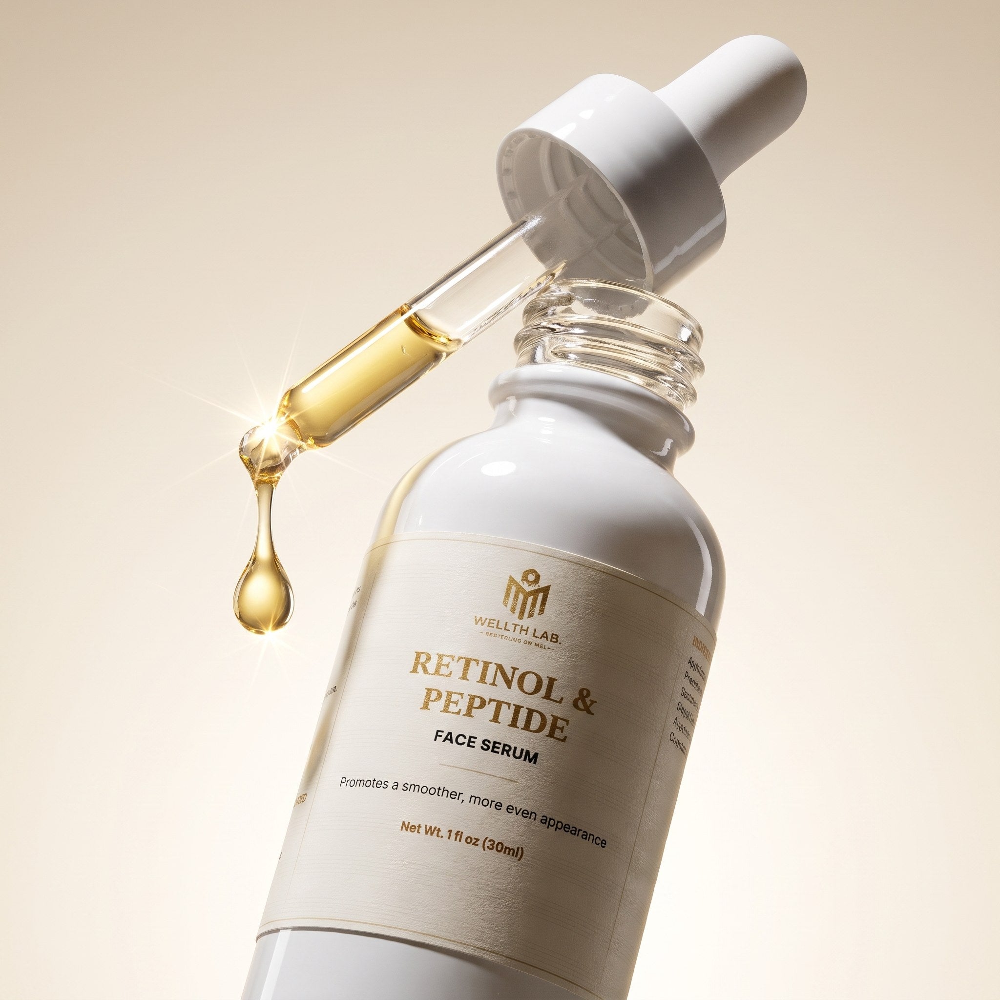 Wellthlab Retinol and Peptide Face Serum droplet