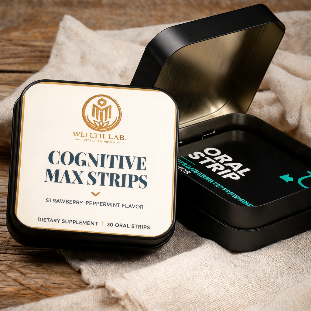 Wellth Lab Cognitive Relax Strips tin detail