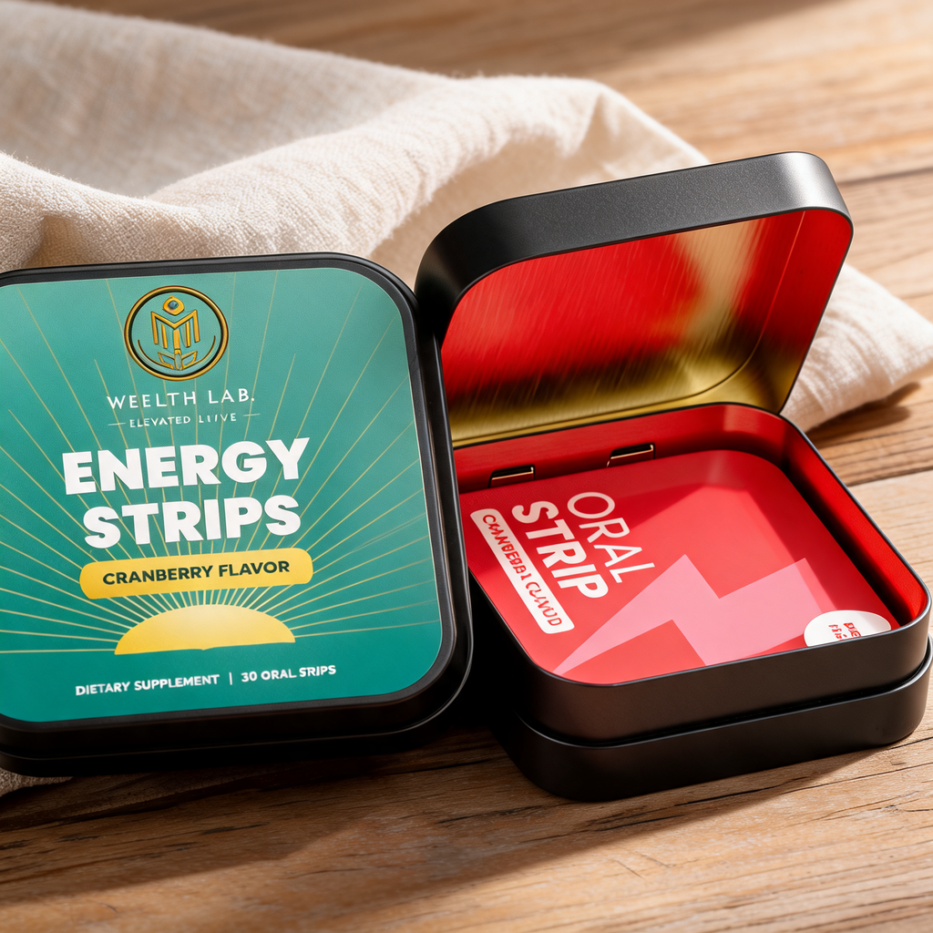 Wellth Lab Energy Strips tin detail