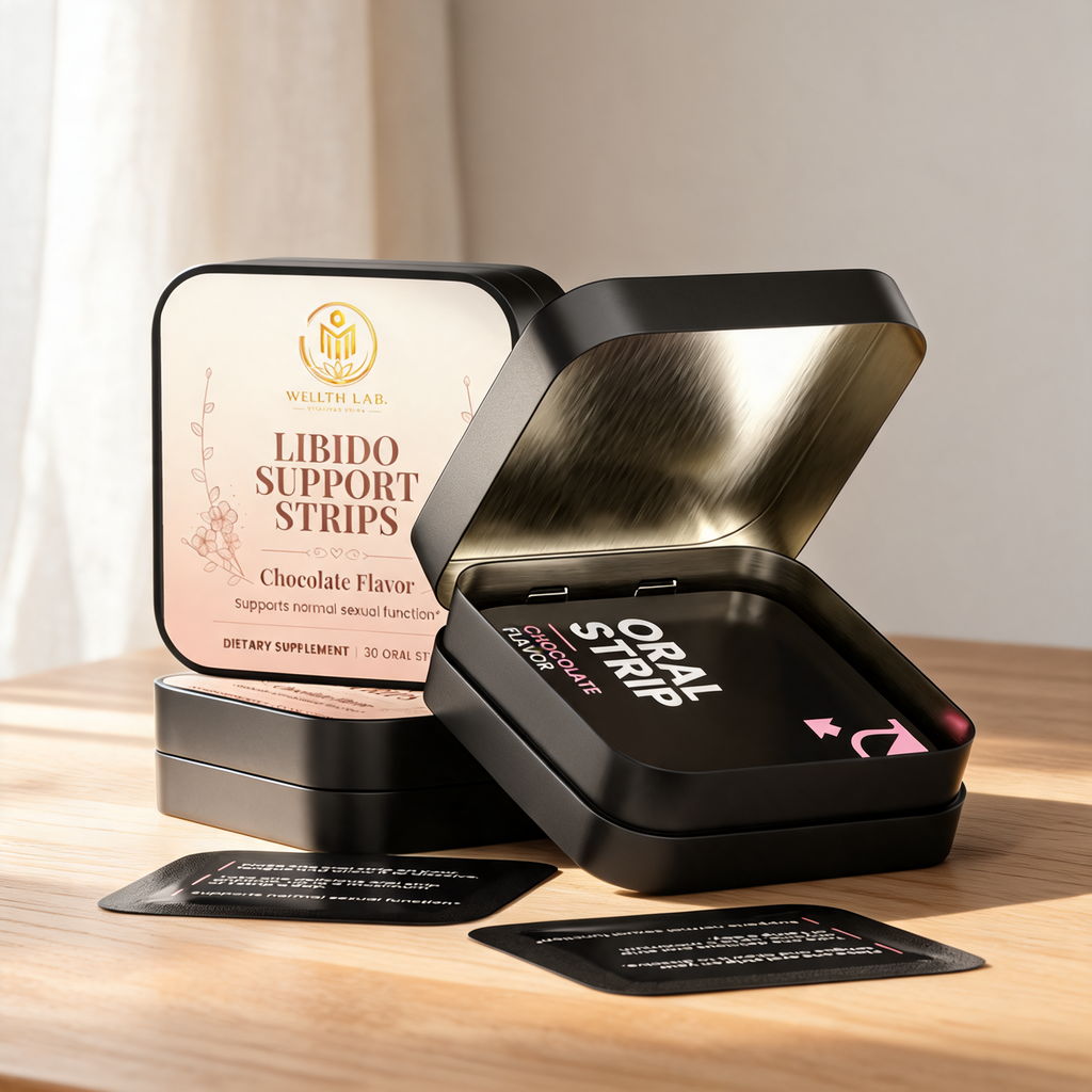 Wellth Lab Libido Support Strips tin detail
